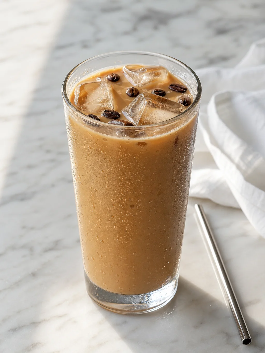 Refreshing iced coffee served in a tall glass